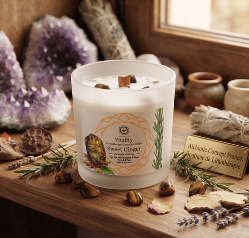 * Bougie Green Tree Vitalité | Œil de Tigre & Gingembre Doux | Courage, Motivation & Énergie 256g
