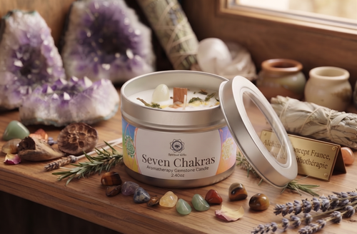 * Bougie Green Tree 7 Chakras | Nag Champa Santal | Alignement Énergétique & Méditation 70g