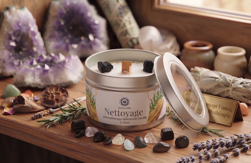 * Bougie Green Tree Nettoyage | Tourmaline Noire & Santal | Protection & Purification Énergétique 70g