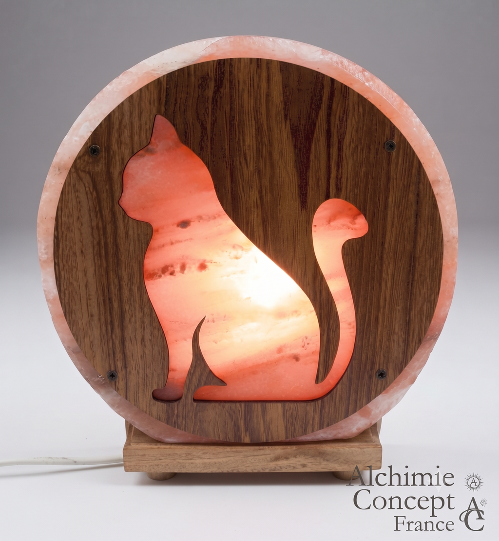 ✨ Lampe de Sel Chat 5 kg – Sculpture Féline Himalaya | Lumière Ambrée & Purification de l'Air