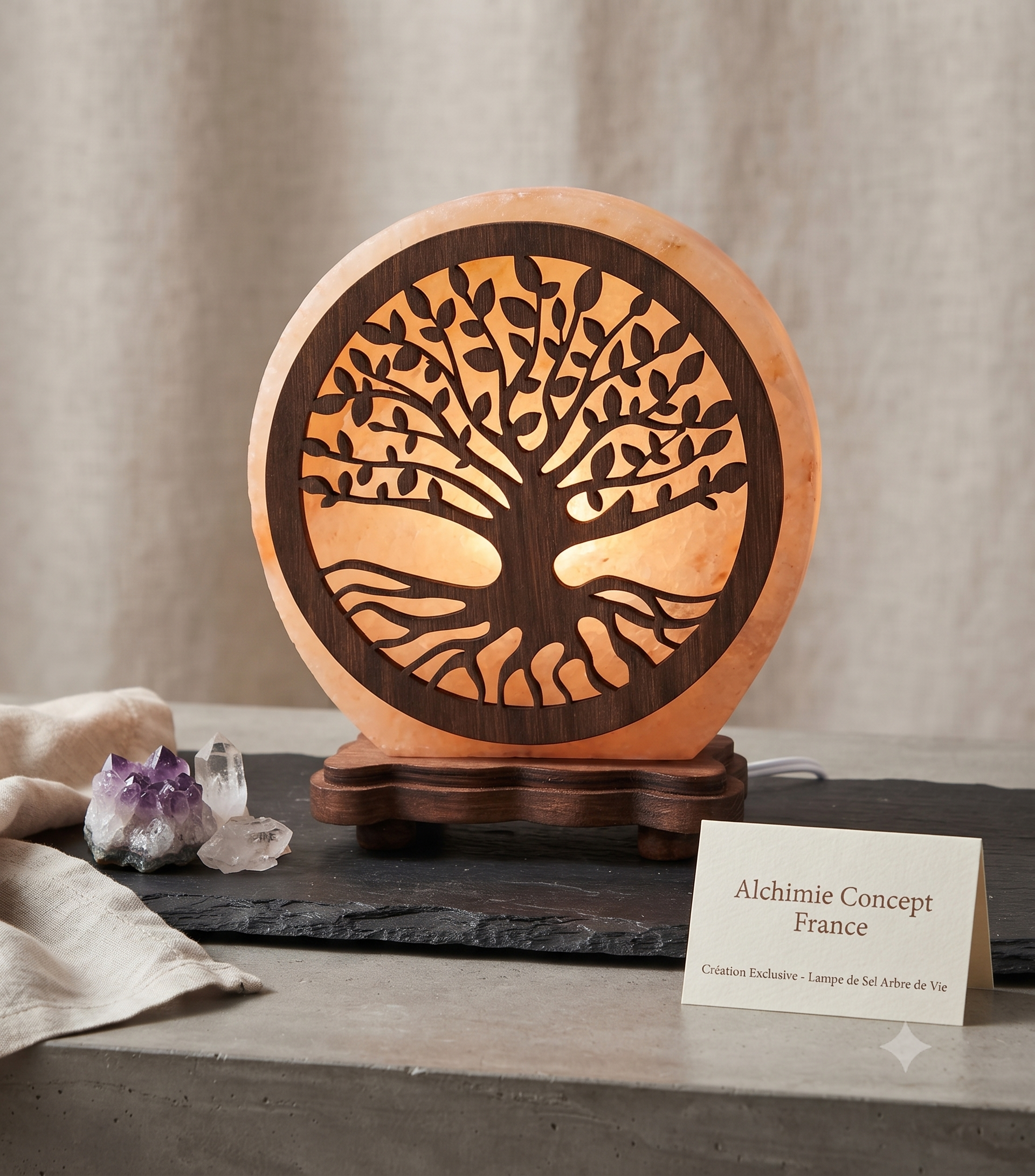 ✨ Lampe de Sel Arbre de Vie Bis 5 kg – Motif Alternatif Himalaya | Résilience & Harmonie