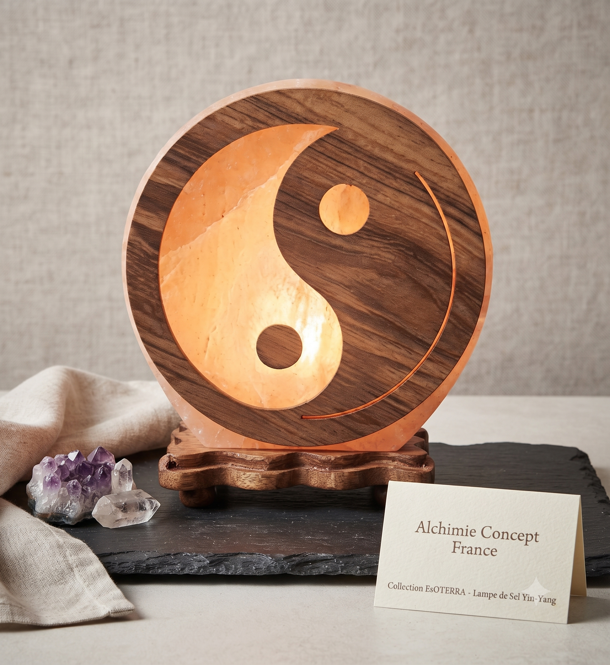 ✨ Lampe de Sel Yin-Yang 5 kg – Himalaya | Harmonie, Sagesse Taoïste & Équilibre