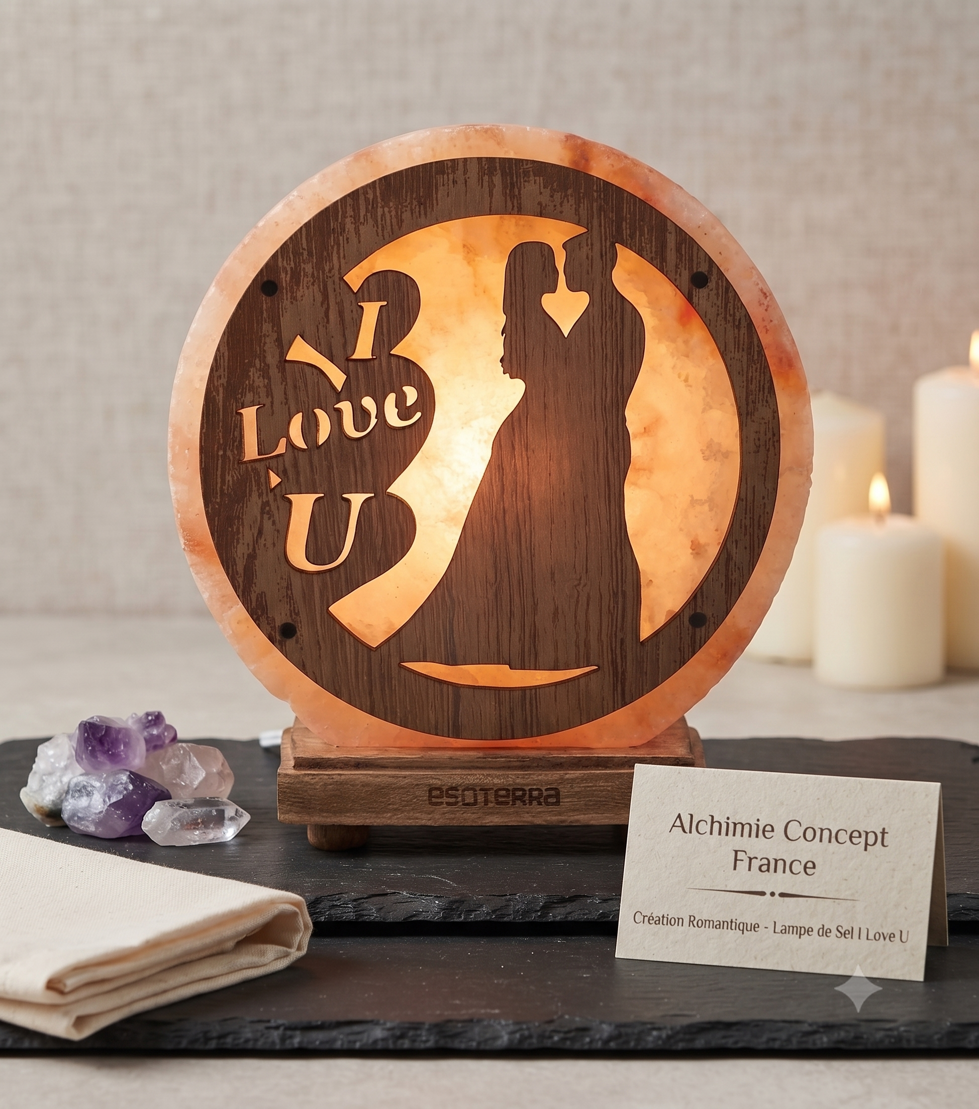 ✨ Lampe de Sel Love You 5 kg – Déclaration Lumineuse en Sel de l'Himalaya | Cadeau Romantique