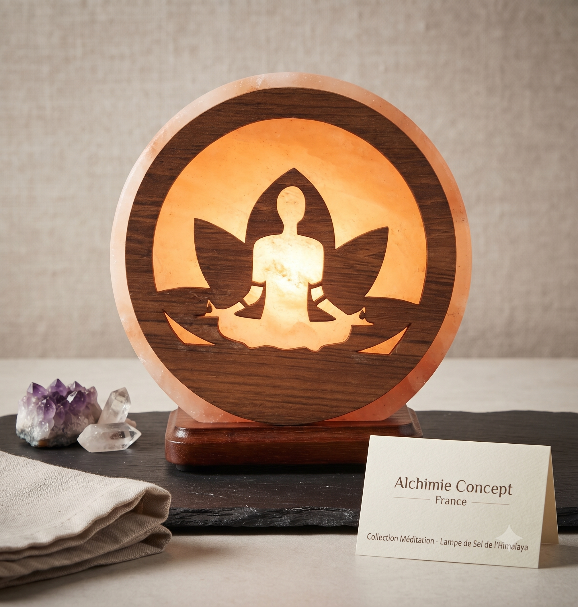 ✨ Lampe de Sel Yoga Méditation 5 kg – Himalaya | Pleine Conscience, Éveil & Sérénité