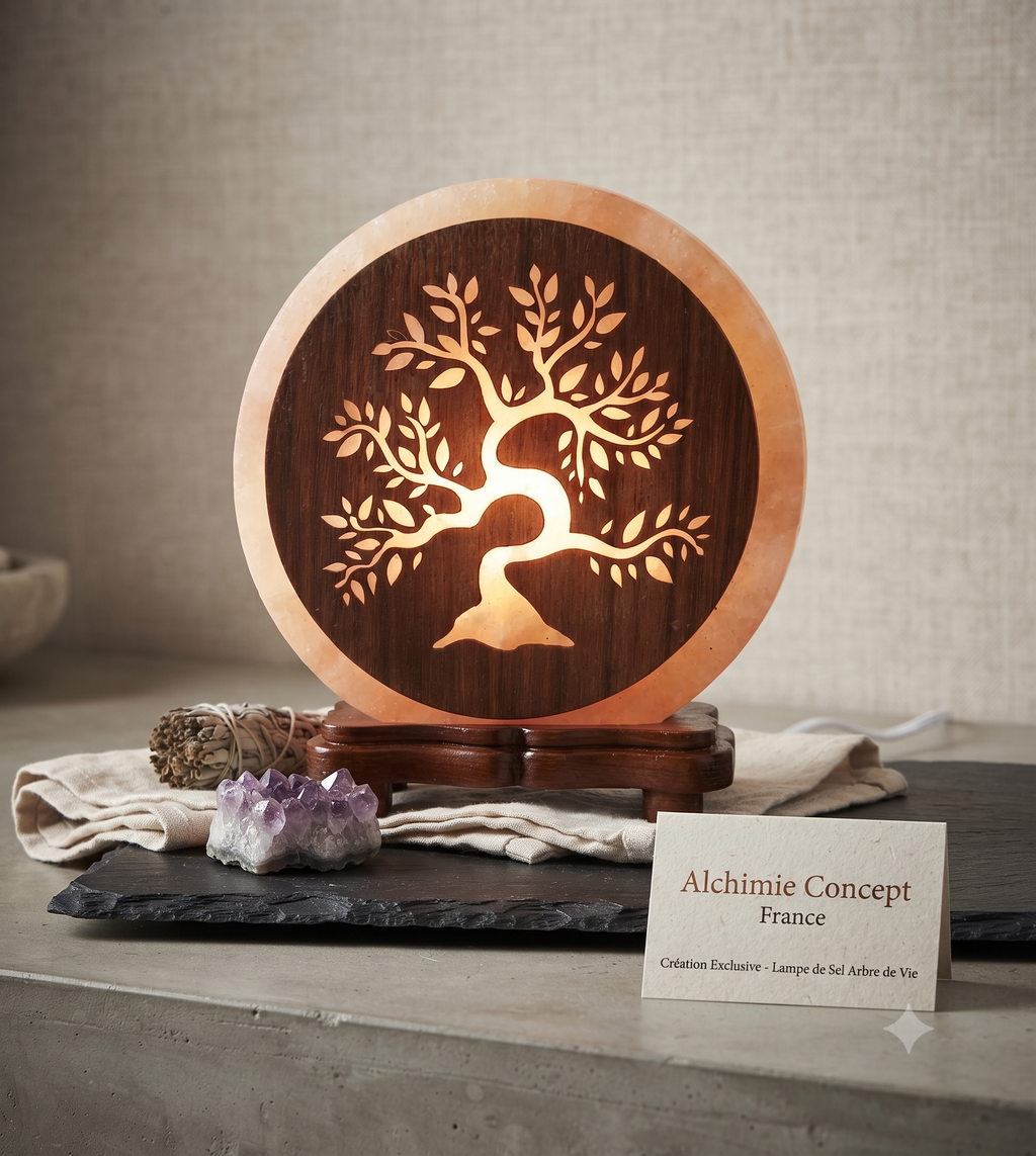 ✨ Lampe de Sel Arbre de Vie 5 kg – Himalaya 100 % Naturel | Enracinement, Sérénité & Lumière
