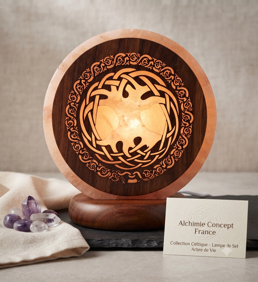 ✨ Lampe de Sel Arbre de Vie Celte 5 kg – Crann Bethadh Himalaya | Sagesse Druidique & Mysticisme