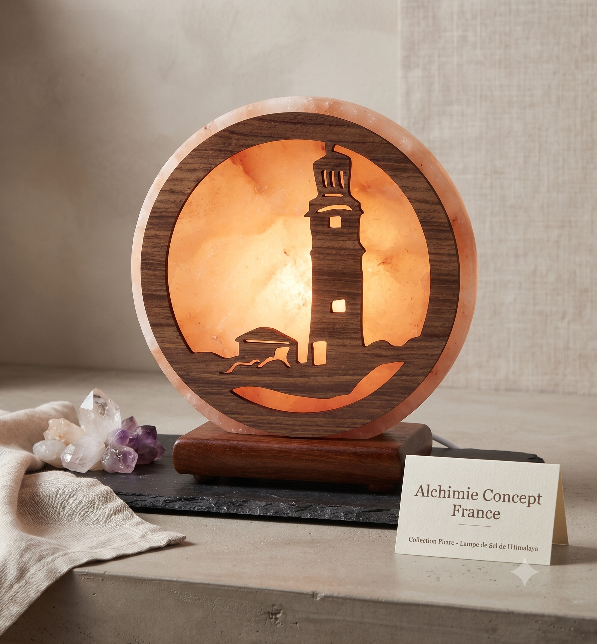 ✨ Lampe de Sel Phare 5 kg – Sculpture Himalaya | Guidance, Protection & Ambiance Maritime