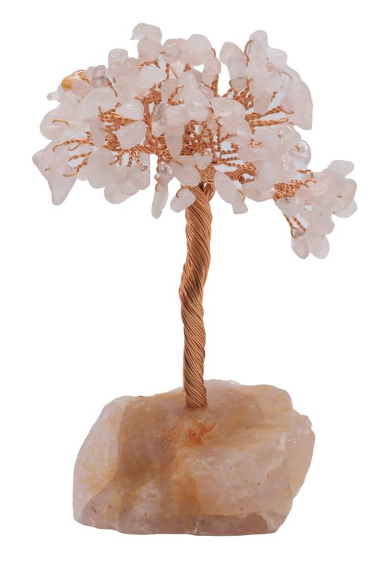 Arbre du Bonheur Quartz Rose & Base Quartz Rose 14cm