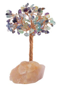 Arbre du Bonheur Fluorite & Base Quartz Rose 14cm