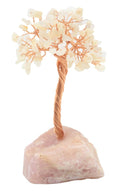 Arbre du Bonheur Cristal de Roche & Quartz Rose 14cm
