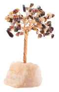 Arbre du Bonheur Jaspe Mokaïte & Base Quartz Rose 14cm