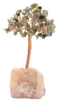 Arbre du Bonheur Labradorite & Base Quartz Rose 14cm