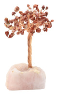 Arbre du Bonheur Jaspe Rouge & Base Quartz Rose 14cm