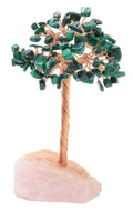 Arbre du Bonheur Malachite & Base Quartz Rose 14cm
