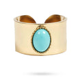 Bague Anna – Acier Inoxydable & Turquoise Pierre Naturelle