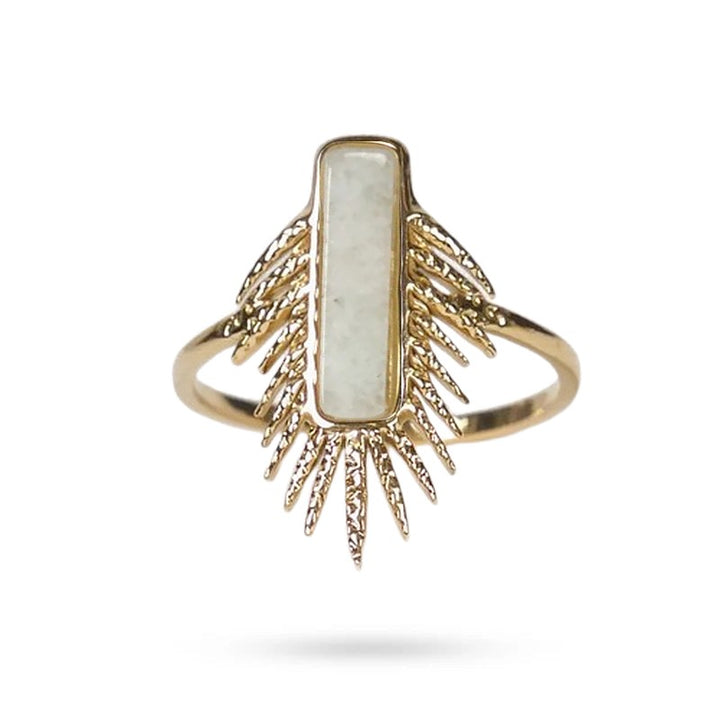 Bague Suzie – Acier Inoxydable & Amazonite Pierre Naturelle