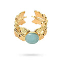 Bague Femme Acier Inoxydable · Pierre Naturelle Amazonite
