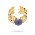Bague Femme Acier Inoxydable · Pierre Naturelle Améthyste