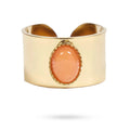 Bague Anna – Acier Inoxydable & Pierre de Soleil Naturelle