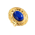 Bague Acier Inoxydable Pierre Naturelle Lapis Lazuli – Réglable
