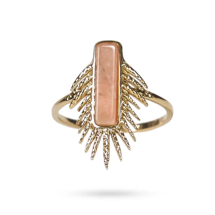 Bague Femme Suzie – Acier Inoxydable & Pierre Naturelle du Soleil