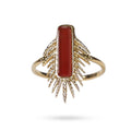 Bague Suzie – Acier Inoxydable & Agate Rouge Pierre Naturelle