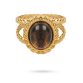 Bague Femme Acier Inoxydable – Pierre Naturelle Œil de Tigre