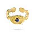 Bague Femme Acier Inoxydable – Pierre Naturelle Lapis Lazuli Ovale