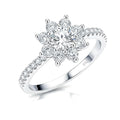 Bague argent 925 ornée de zirconiums Soleil / Bijou Femme Etincelant