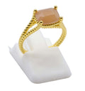 Bague Argent 925 Pierre de Soleil Rectangle - Plaquée Or