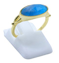 Bague Argent 925 Apatite Ovale - Plaquée Or