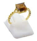 Bague Argent 925 Œil de Tigre Carrée - Plaquée Or