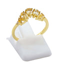 Bague Argent 925 Citrine Naturelle Diadème - Plaquée Or