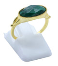 Bague Argent 925 Malachite Ovale - Plaquée Or