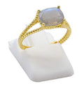 Bague Argent 925 Labradorite Rectangle - Plaquée Or