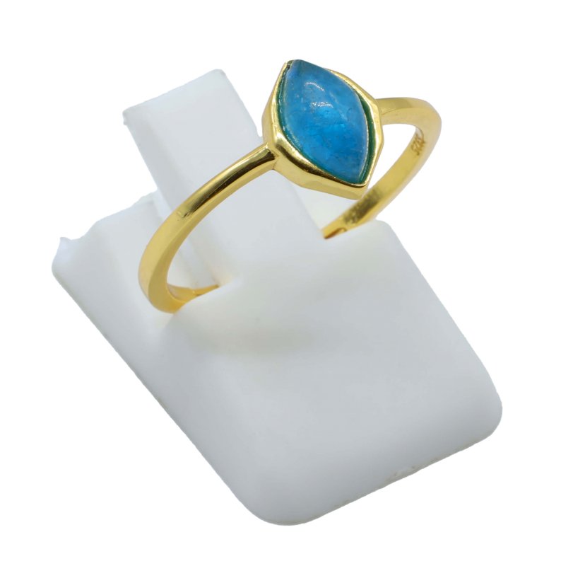 Bague Argent 925 Apatite Marquise - Plaquée Or