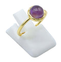 Bague Argent 925 Améthyste Ronde - Plaquée Or