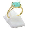 Bague Argent 925 Amazonite Rectangle - Plaquée Or