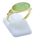 Bague Argent 925 Jade Verte Ovale - Plaquée Or