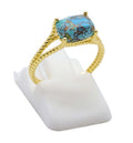 Bague Argent 925 Turquoise Rectangle - Plaquée Or