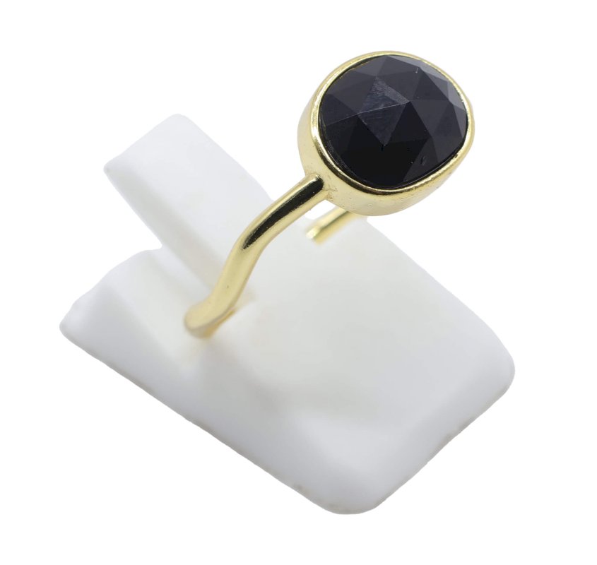 Bague Argent 925 Onyx Design - Plaquée Or