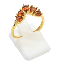Bague Argent 925 Grenat Diadème - Plaquée Or