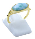 Bague Argent 925 Larimar Ovale - Plaquée Or
