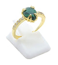 Bague Argent 925 Malachite Goutte - Plaquée Or