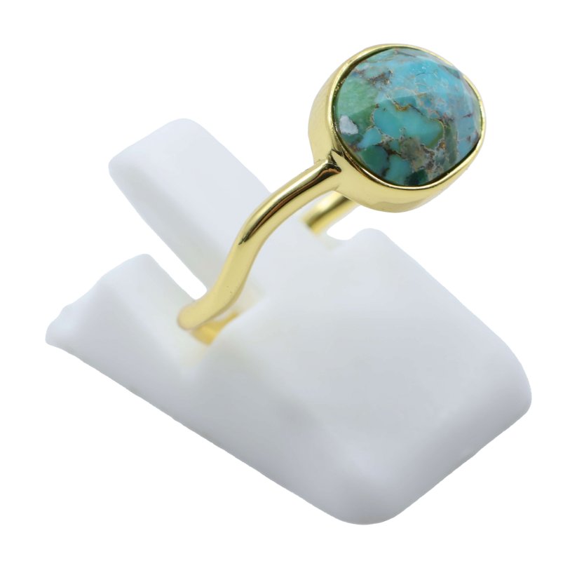 Bague Argent 925 Turquoise Design - Plaquée Or