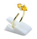 Bague Argent 925 Citrine Pointe - Plaquée Or