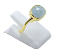 Bague Argent 925 Aigue Marine Design - Plaquée Or