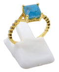 Bague Argent 925 Apatite Carrée – Plaquée Or