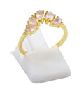 Bague Argent 925 Quartz Rose Diadème - Plaquée Or