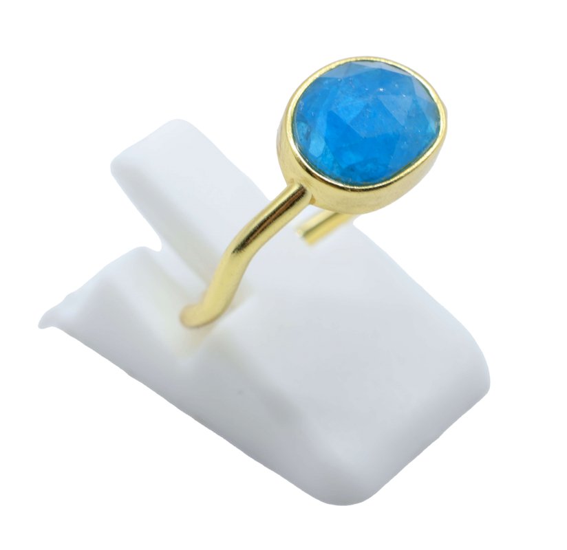 Bague Argent 925 Apatite Design - Plaquée Or
